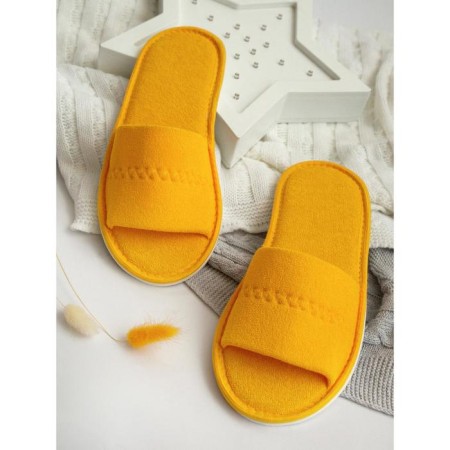 Women's slippers open nose, size 36-38, yellow color