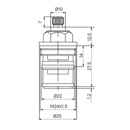 Divertor IDDIS 997BC149SM, for the mixer, rotary, brass, ceramics, 49 mm-8