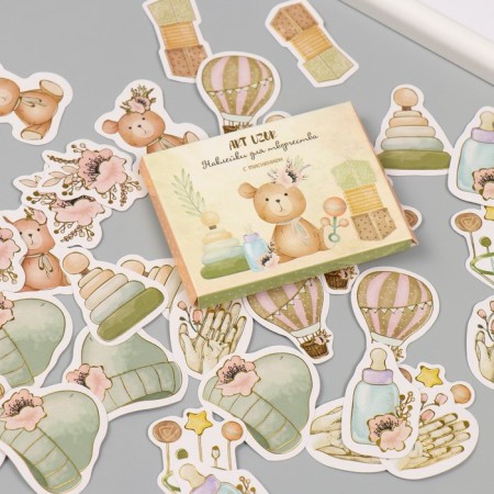 Stickers for creativity "Our baby" embossing gold set 48 pcs 9x7x0.8 cm