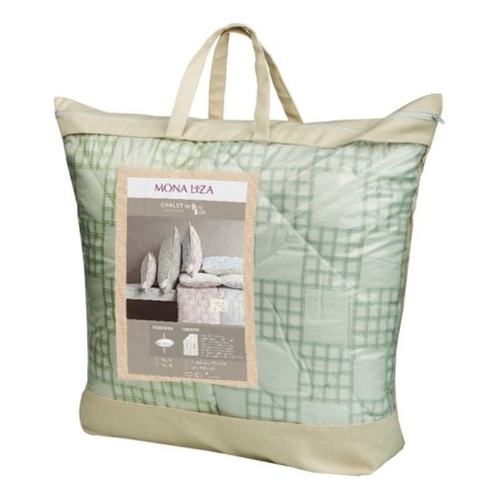 Blanket Chalet Climat Control, size 195x215 cm, tick, gray / olive color-1