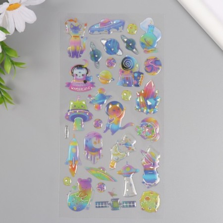 Stickers for creativity plastic "Space Adventures" 9.3x20.4 cm-1