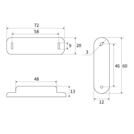 Magnet furniture tundra M003P, 72x13 mm, large, transparent, 1 pc.-4