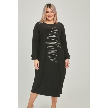 Female dress, size 56, black color-2