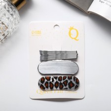 Invisibility for Herty hair (set 10 pcs) Leo, 5 cm, silver-black