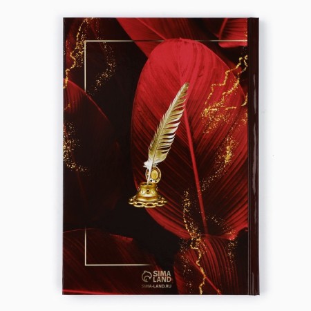 Diary A5, 80 liters, solid cover, burgundy "Golden Teacher"-3