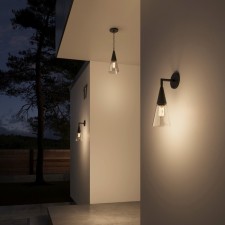 Sadovo-park lamp with a glass ceiling Elektrostandard, Vesto, 154x154x1444 mm, E27, black color