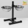 Stand with bowls, 2 x 500 ml, height 30 cm, collapsible, black