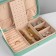 Organizer for jewelry "Portable box", 8 stripes, 4 places, 14 × 21 × 4.5 cm, green color