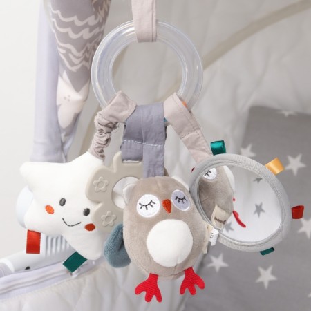 Suspension - rattle “Owl”, gap., The squeak, rustling, on a crib, stroller, crumb me-7