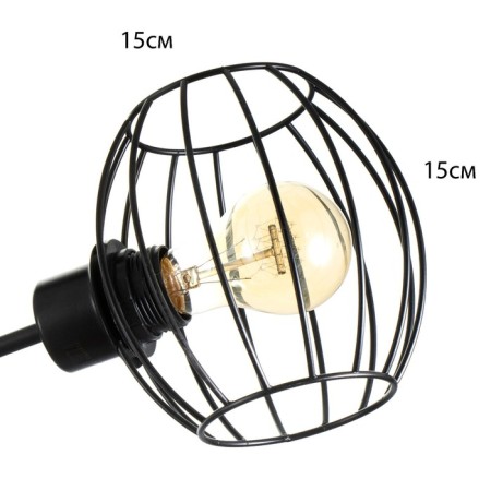Svetogor chandelier "Light" 3x60W black 62x62x28cm-5