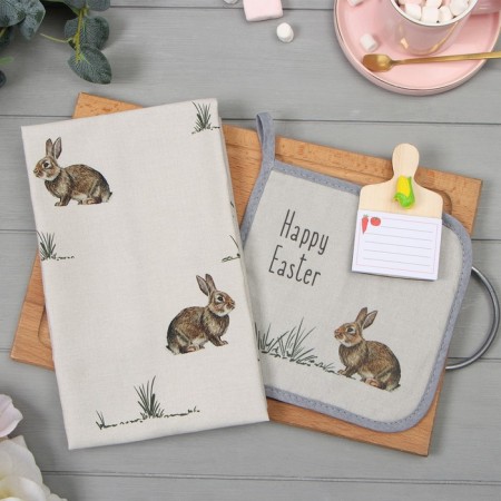 Set of gift "Happy Easter" towel 40x73cm, 19x19cm severity, magnet 11x7cm
