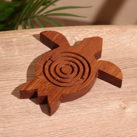 Puzzle-labyrinth "Turtle" 15x15 cm, tree shisham