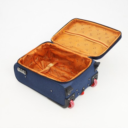 Small 20 suitcase, lightning department, code castle, 3 wheels, 2 outer pockets, blue color-8