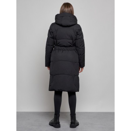 Coat insulated winter female, size 44, black color-3