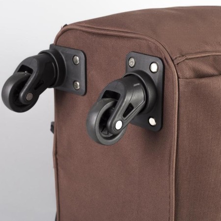 Bag-rug 2 in 1 on wheels 18 ”, lightning department, outer pocket, brown color-3