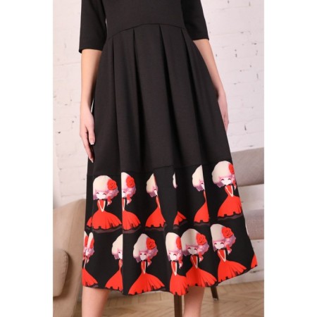Women's dress, size 42, black color-3
