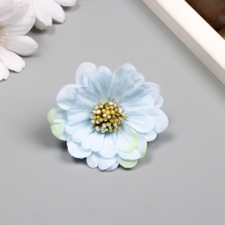 Budon on the leg for decoration "Multilayer chamomile Blue" 6x6 cm