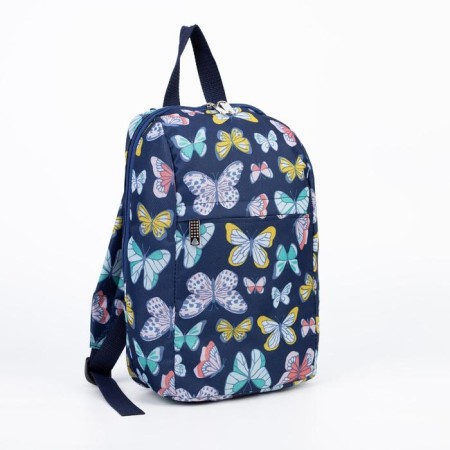 Baby backpack on lightning, 2 external pockets, blue color