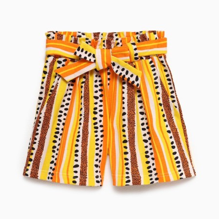 A set for a girl, the color is light beige/black/orange, height 128 cm-9