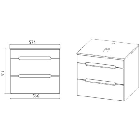 Viant Viant "Marcel" 2 boxes, with a table. L66, suspension, 502x664x516 with cancer. Moduo 50 Square 93980-3