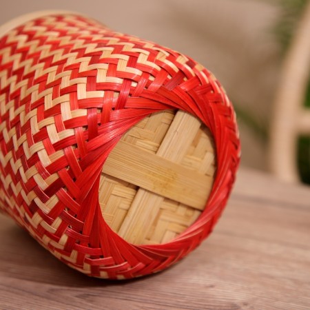 Wicker basket, from bamboo 15x15x15 cm-4