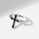 The ring "Cross" Gothic, the color is black in silver, dimensionless