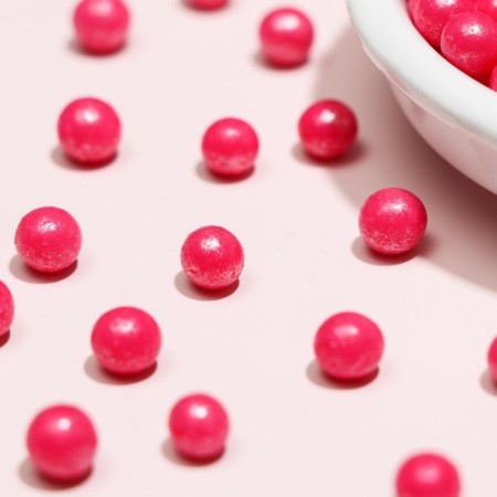 Sprinking confectionery in confectionery glaze "Pearls" Raspberry 6-8 mm 50 g-2