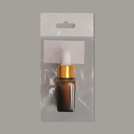 A bottle for storage, with a pipette, 10 ml, brown/gold color-6