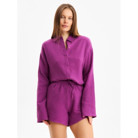 Комплект женский (рубашка, шорты) KAFTAN Basic р. 44-46 сиреневый