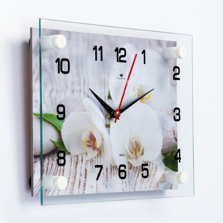 Watch wall, interior "spa. White orchids", 20 x 26 cm-1