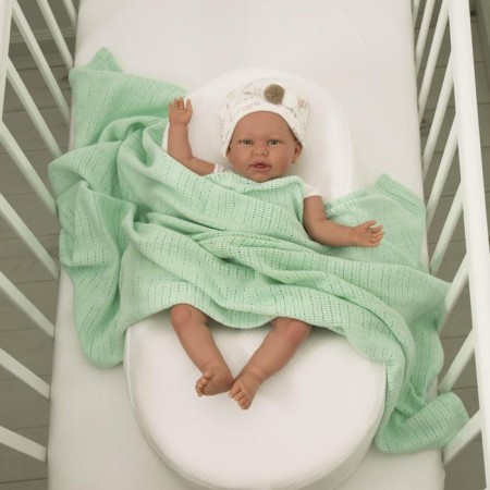 Knitted blanket, size 100x140 cm, mint color