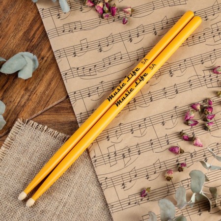 Drum sticks Music Life, 5a, maple, yellow