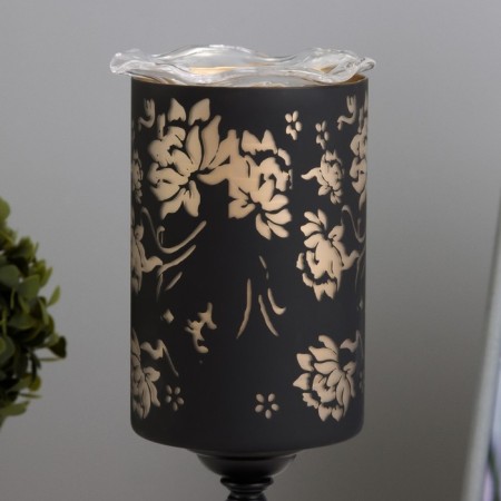 Aroma lace with backlight "Flowers" E14 40W +RGB black 10x10x24.5 cm-3