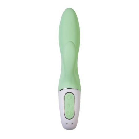 Unrealistic vibrator Satiffyer Air Pump Bunny 5, silicone, green, 15 cm-1