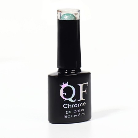 Gel nail polish, Chrome, shimmer, 3 phase, 8ml, led/uv, green color (023)-9