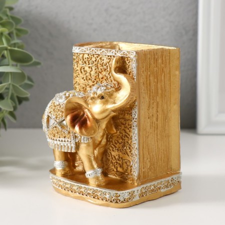 Souvenir Polystone Pencil "Elephant at the Golden Book" 10.5x8.3x7 cm-3
