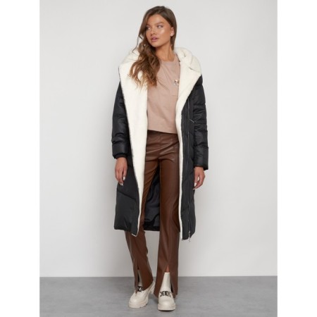 Coat insulated winter female, size 48, black color-20