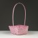 Wicker basket, 21.6 x 21.6 x 10/38 cm, pink, bamboo