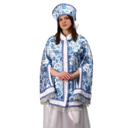Carnival costume "Folk festivities. Gzhel ", cape, kokoshnik, rn 52-58
