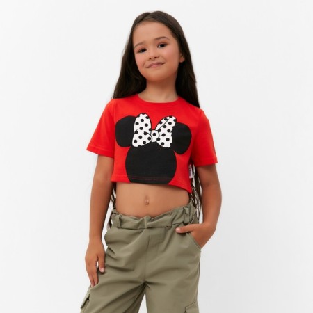 T -shirt Children's shortened MM Minnie Mouse, red color