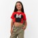 T -shirt Children's shortened MM Minnie Mouse, red color