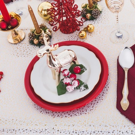 A set of plates with a gold border, 24 pcs-4