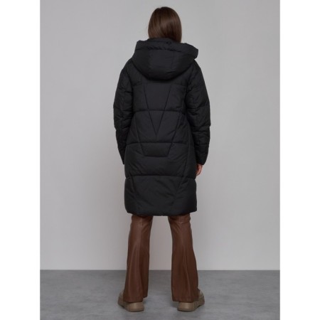 Coat insulated winter female, size 44, black color-3