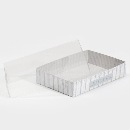 Confectionery packaging, Makarun box with PVC lid, just for you, 17 x 12 x 3.5 cm-4
