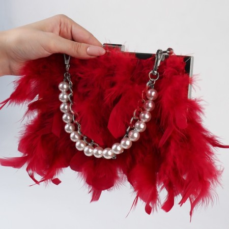 A chain for a bag, with pearls, d = 13 ± 1 mm, 2.3 × 16 × 11.5 mm, 29 ± 1 cm, silver color-5
