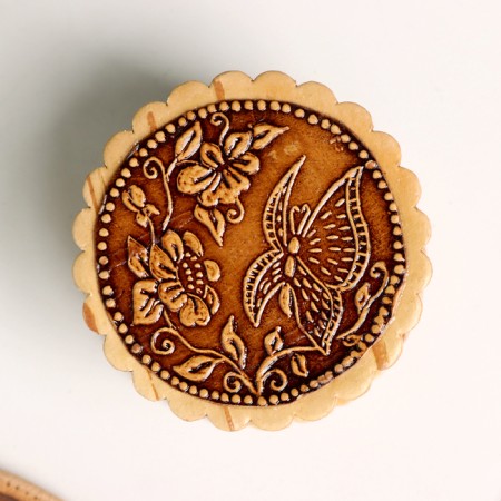 Casket "Butterfly", without edging, 40 x 25 mm, birch bark-2