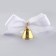 A bell on a pin with a bow for graduation, white, d = 2.6 cm