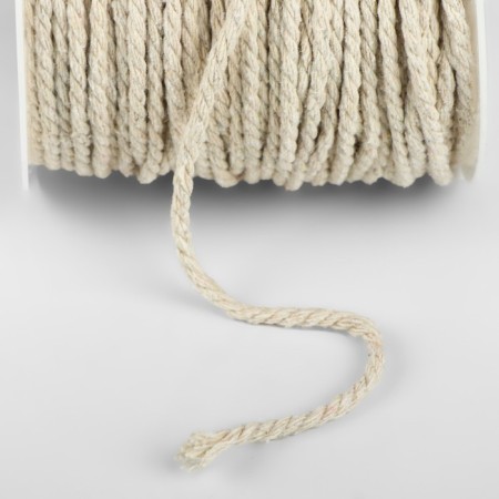 Shpagat for weaving, cotton, d = 4 mm, 50 m, twisted, white color-2