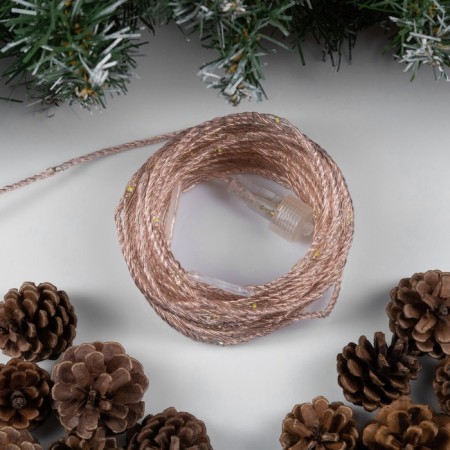 Garland "thread" 10 m Rosa, IP44, copper thread, 100 LED, white glow, flicker, 220 V-1