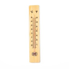 Thermometer is street, wood